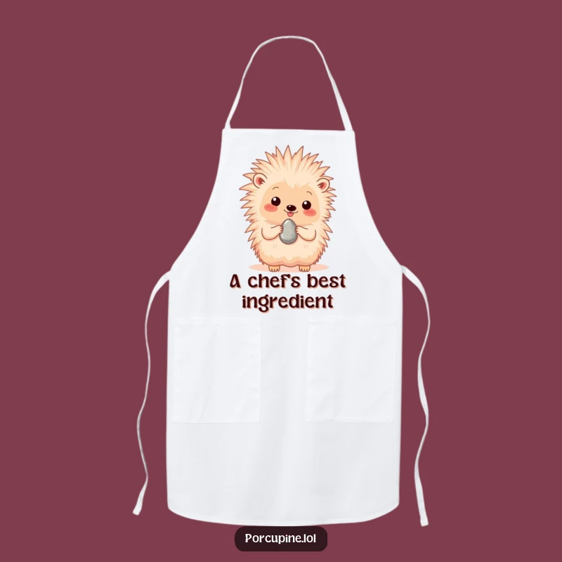 Funny Porcupine Pebble Presenting Apron - Sweet Kitchen Gear for Thoughtful Cooks