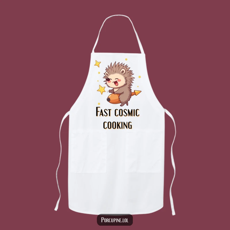 Funny Porcupine Shooting Star Apron: Hilarious kitchen gear for an adventurous cook