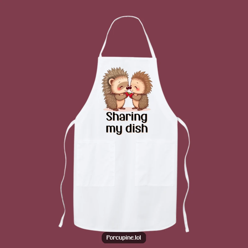 Funny Porcupine Berry Share Apron: Kitchen Kindness for Sharing Chefs Gift