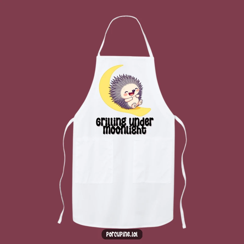 Funny Porcupine Moonbeam Apron: Gleeful Chef for Hilarious Kitchen Fun