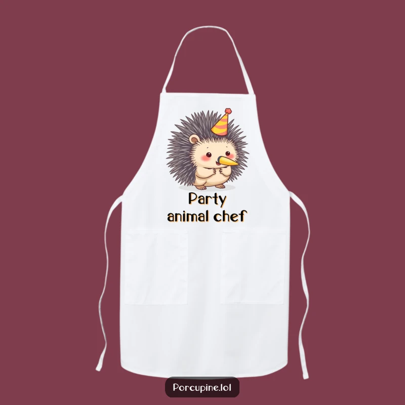 Funny Porcupine Party Apron: Cook Up Some Festive Fun!