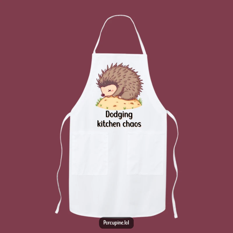 Funny Porcupine Rolling Apron - Prickly Chef's Hilarious Kitchenware Gift