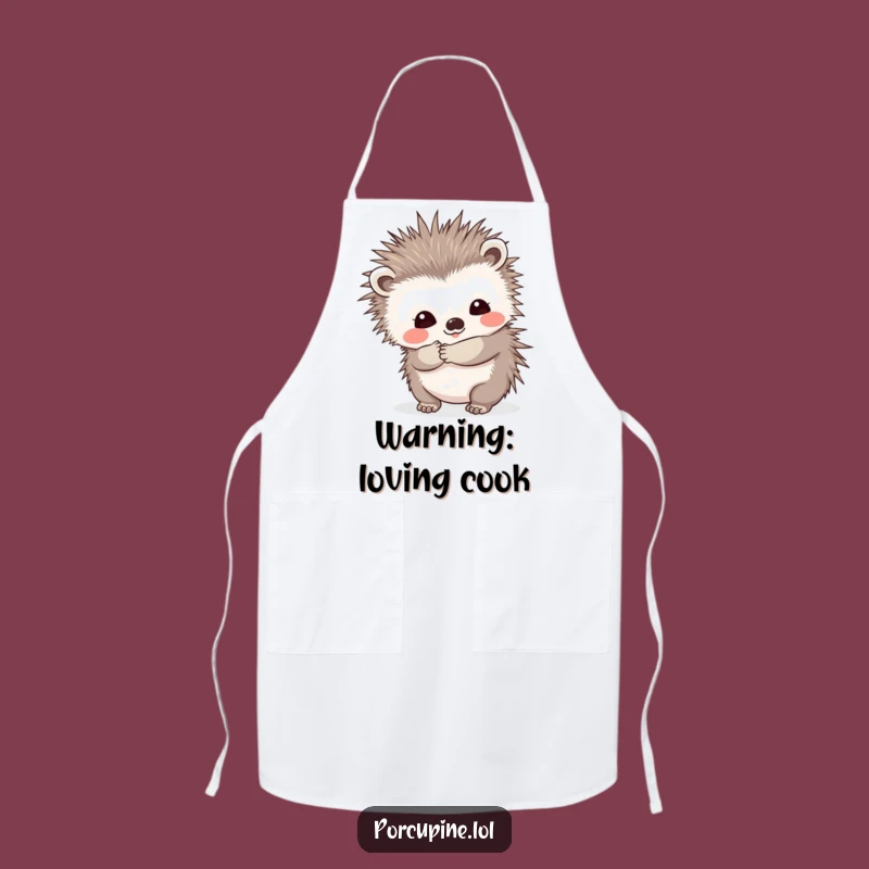 Funny Prickly Hug Porcupine Apron: Shy Smile for Warm, Humorous Cooking