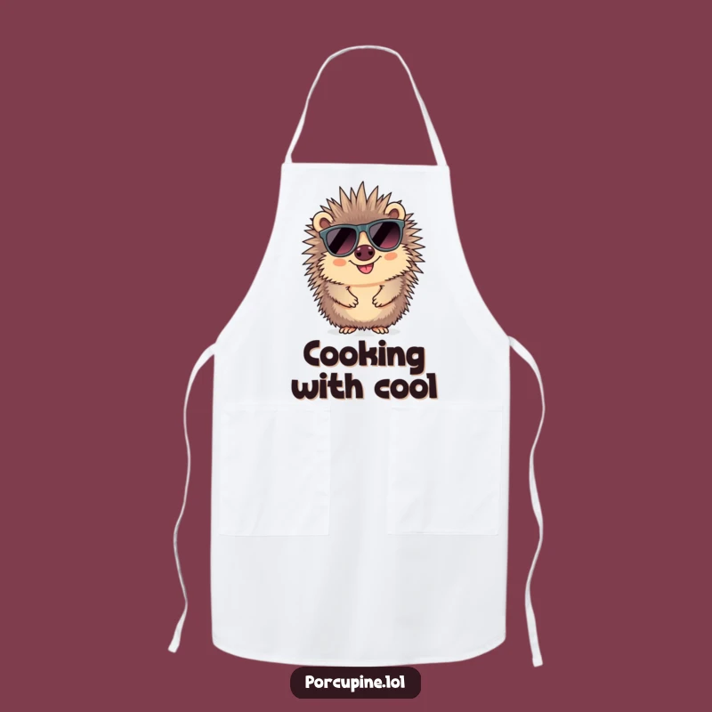 Funny Sunglasses Porcupine Apron: Cook Up Coolness!