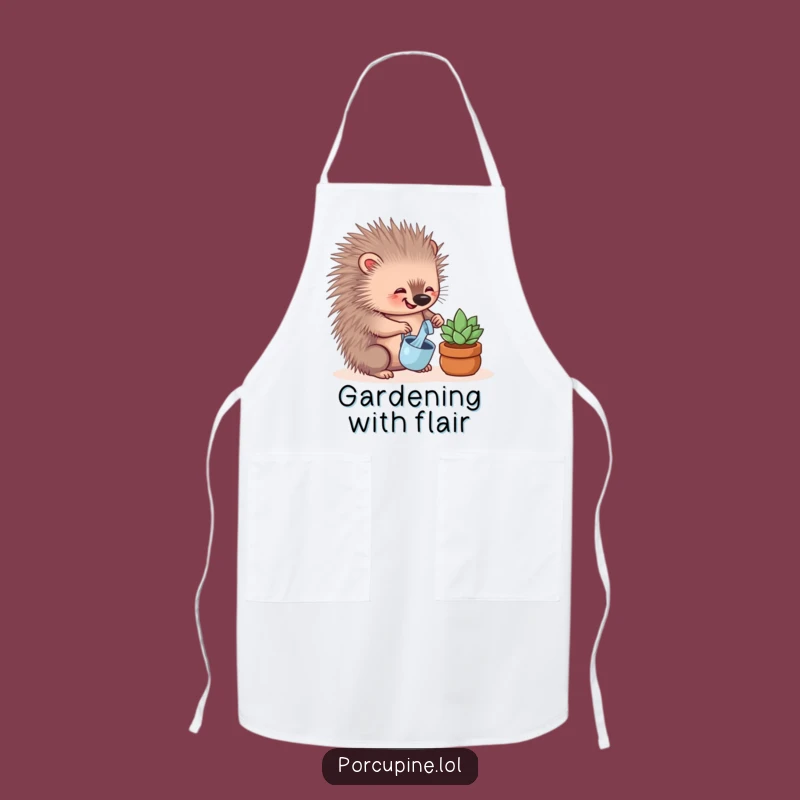Funny Porcupine Apron - Cute Porcupine Chef, Gardener, Perfect Funny Gift