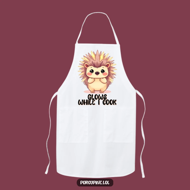 Funny Glowing Porcupine Apron - Cook With Magical Radiance