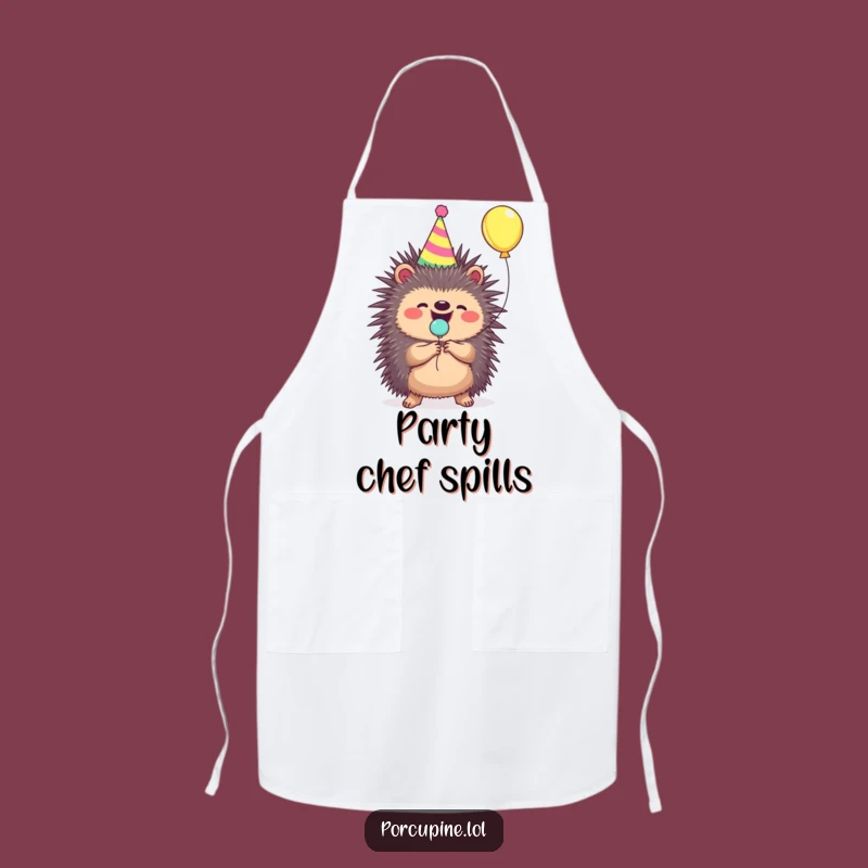 Party Chef Funny Porcupine Balloon Pop Apron for Celebratory Cooking