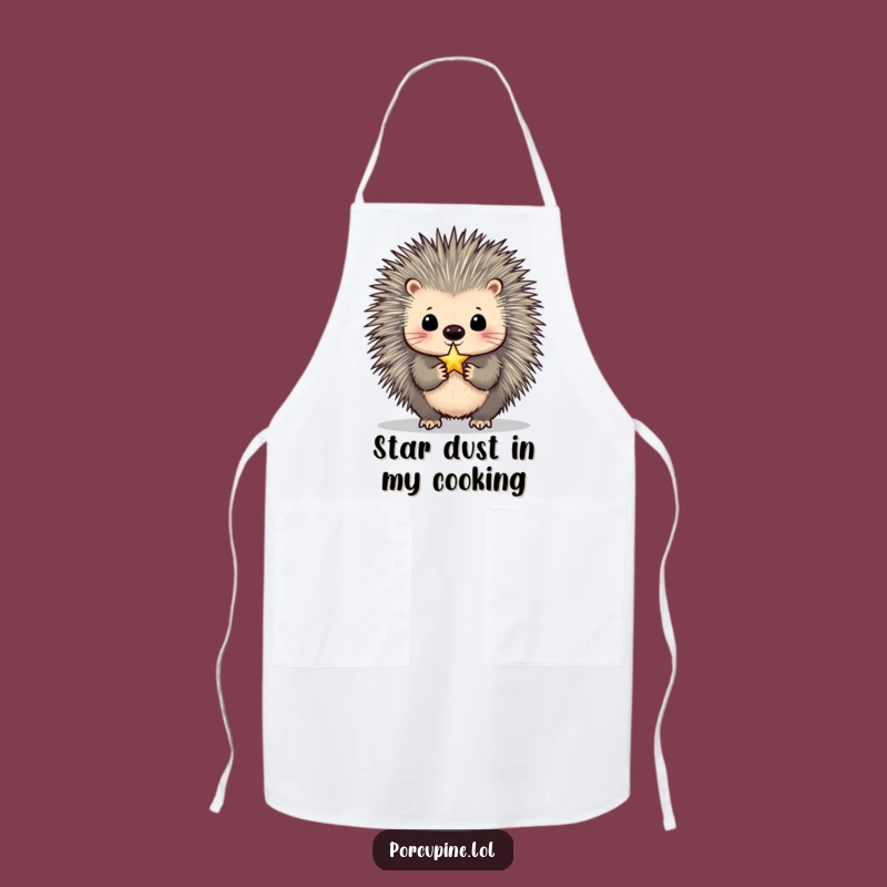 Funny Porcupine Star Balancer Apron: Cook with Hilarious Ambition!
