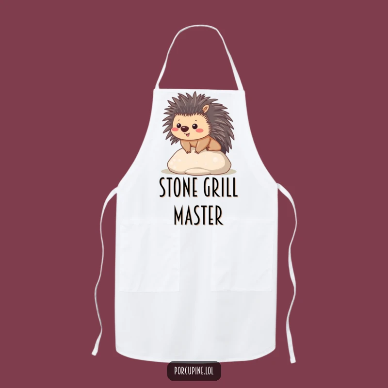 Funny Kawaii Porcupine Apron: Contented Prickles Kitchen Gift