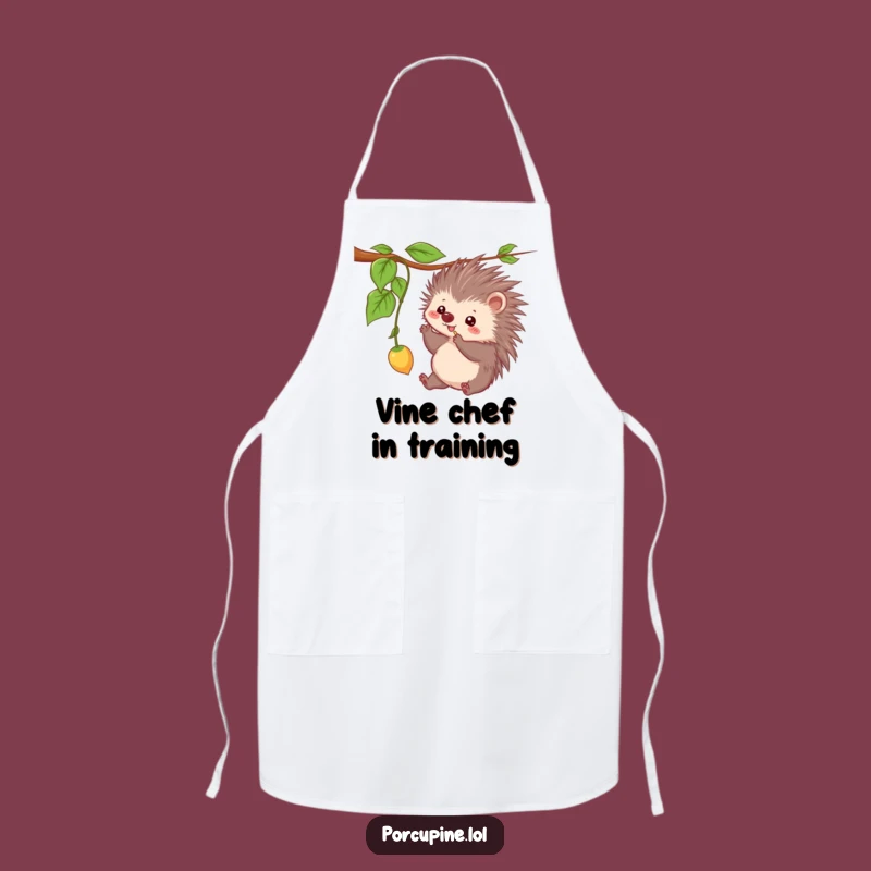 Funny Kawaii Porcupine Apron: Playful Prickles Kitchen Gift Idea