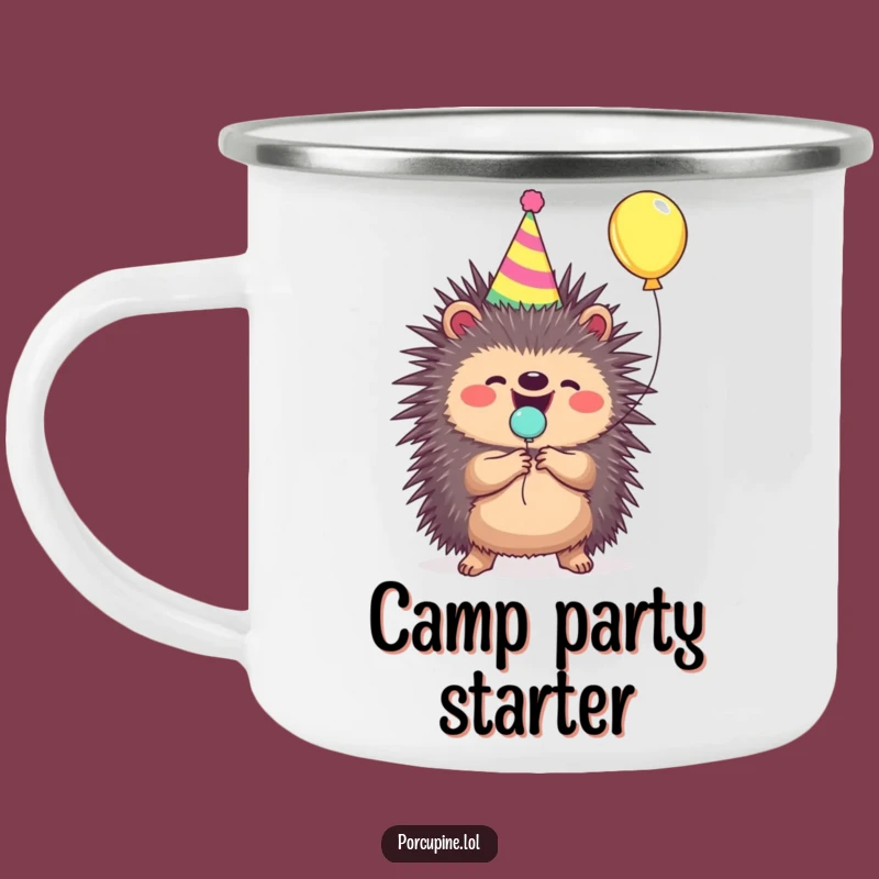 Campfire Celebration Funny Porcupine Balloon Pop Camping Mug