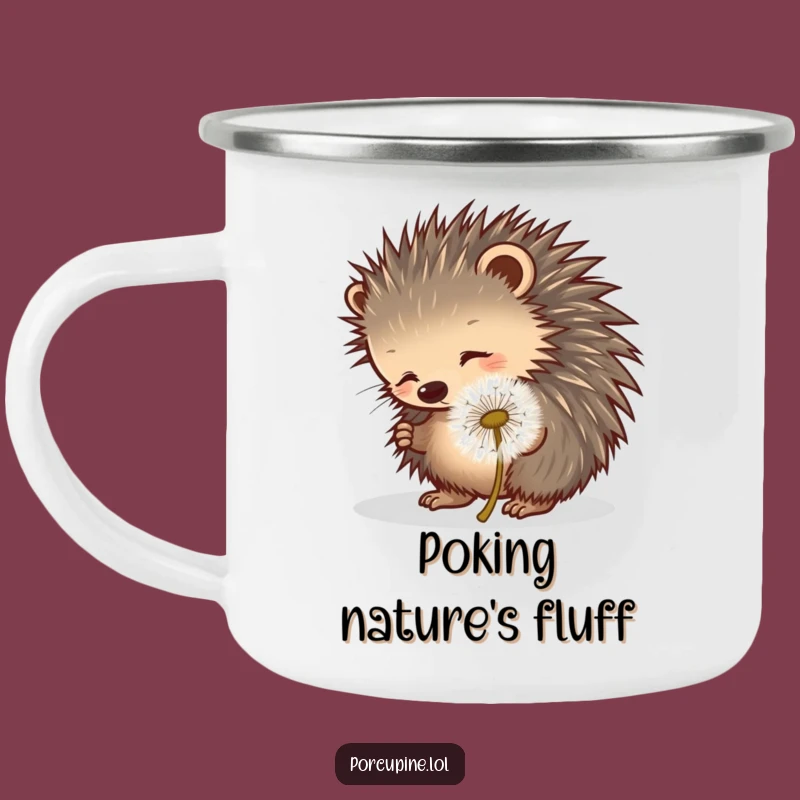 Funny Porcupine Dandelion Camping Mug: Playful Sips Outdoors!