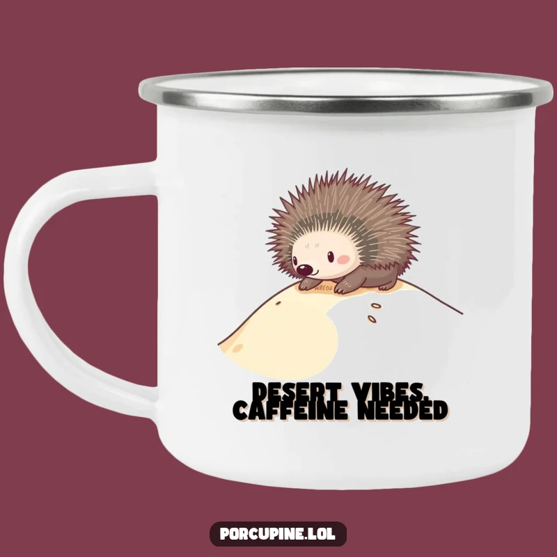 Funny Porcupine Dune Slide Camping Mug - Your Hilarious Companion for Outdoor Adventures