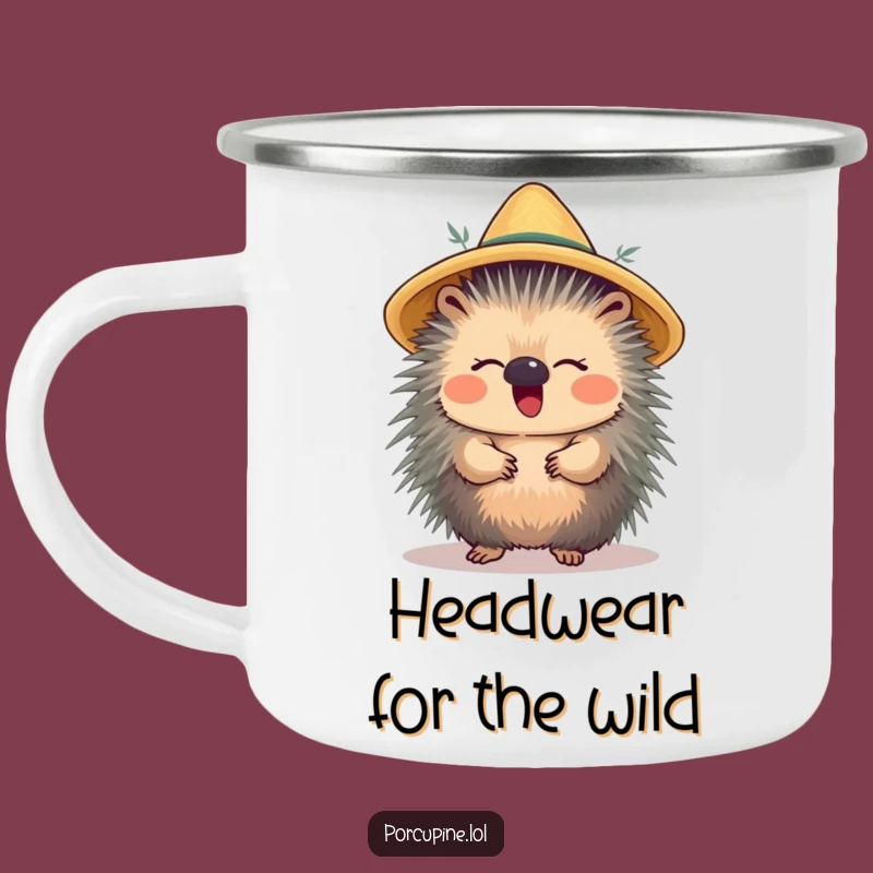Funny Porcupine Hat Camping Mug - Your Hilarious Companion for Outdoor Fun