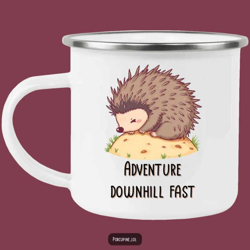 Funny Porcupine Rolling Camping Mug - Prickly Outdoor Fun Gift