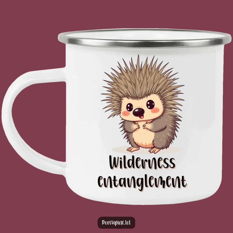 Funny Porcupine Tangled Quills Camping Mug - Durable and Hilarious Outdoor Companion