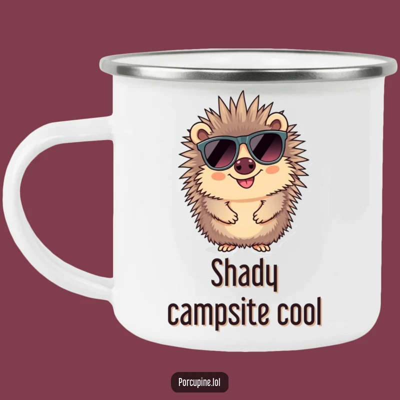 Funny Sunglasses Porcupine Camping Mug: Cool Sips on the Go!