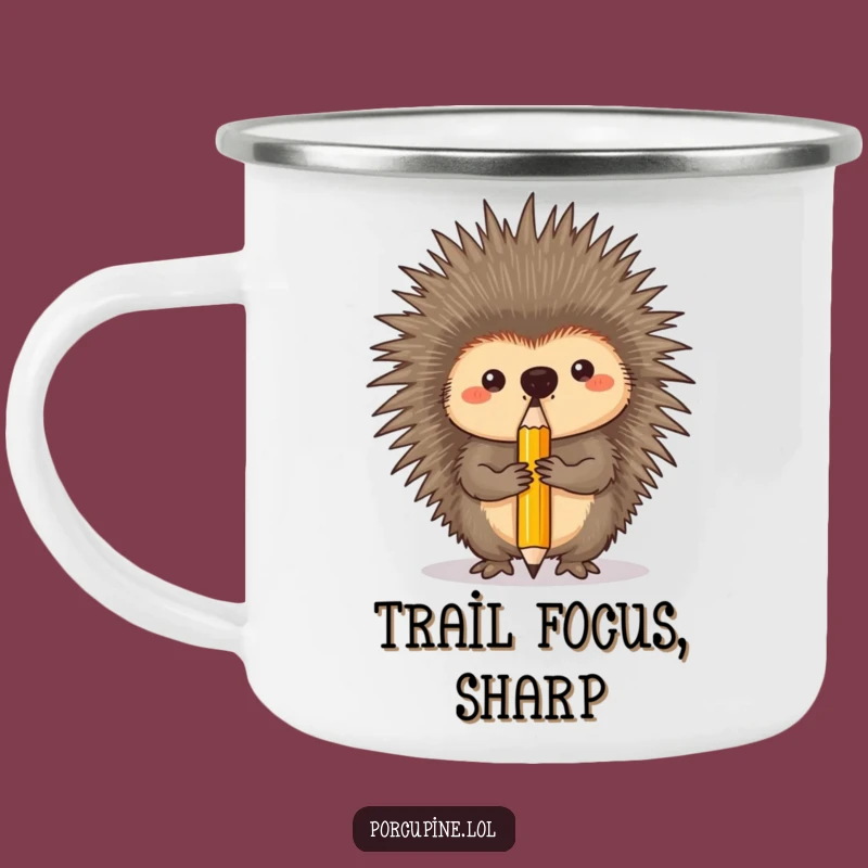 Funny Porcupine Camping Mug - Pencil Balancing Focus, Perfect Funny Gift