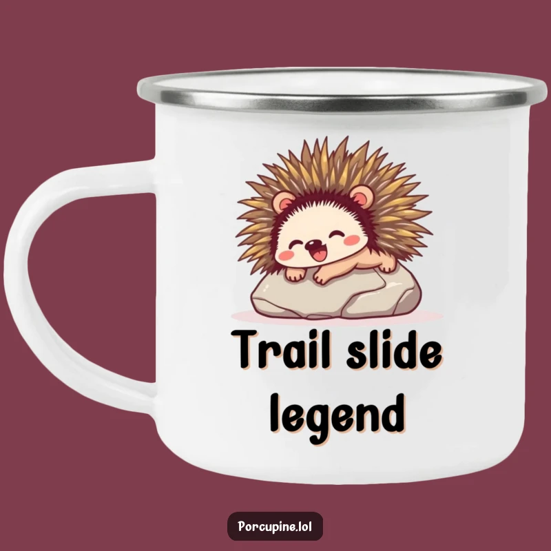 Funny Porcupine Stone Slide Camping Mug: Adventure Sips with Glee
