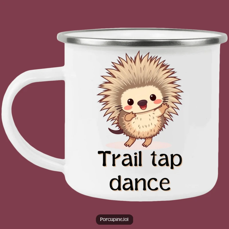 Funny Dancing Porcupine Camping Mug: Adventure with this Prickly Dancer!