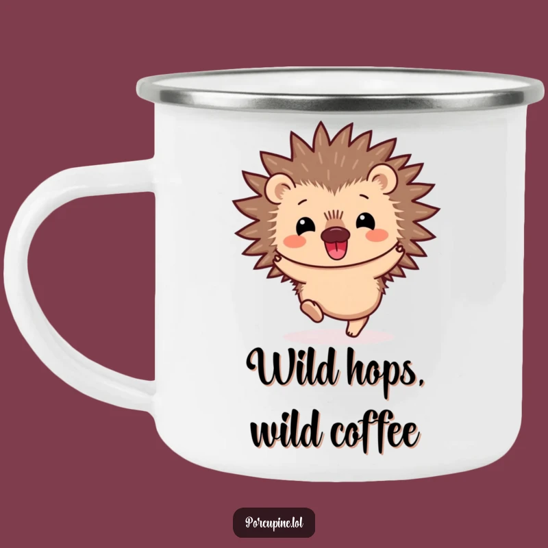 Funny Kawaii Porcupine Hop Camping Mug: Enjoy Your Brew with This Adorable and Hilarious Outdoor Gear