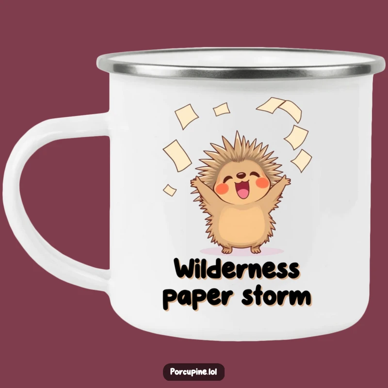 Durable Funny Porcupine Paper Toss Camping Mug: Fuel Your Adventures with Laughter