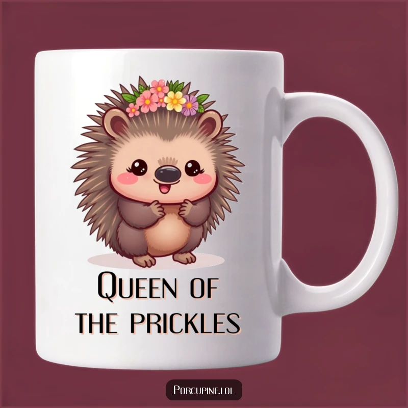 Funny Kawaii Porcupine Flower Crown Mug: Adorable & Proud, A Perfect Funny Gift