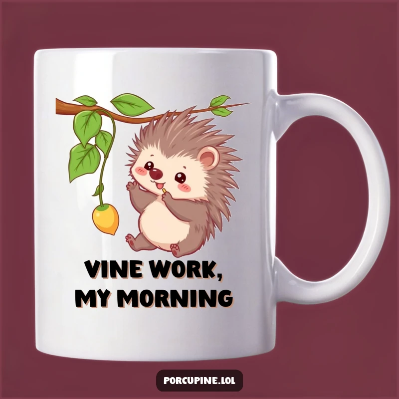Funny Kawaii Porcupine Mug: Playful Prickles Gift for Animal Lovers