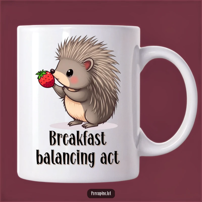 Funny Porcupine Berry Balance Mug - Delicate Prickly Skillful Gift