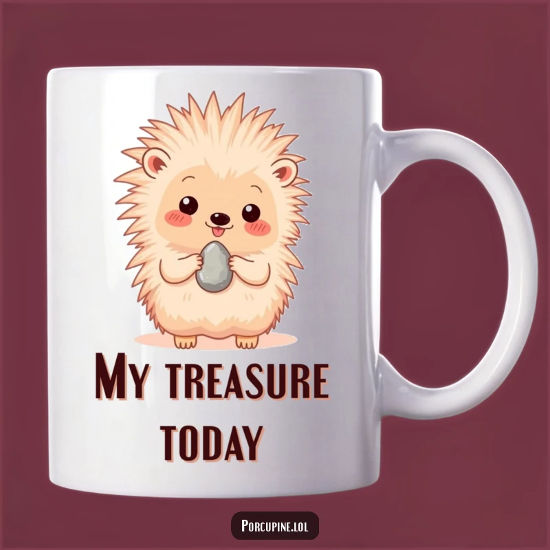 Funny Porcupine Pebble Presenting Mug - Sweet and Hilarious Gift for Thoughtful Friends