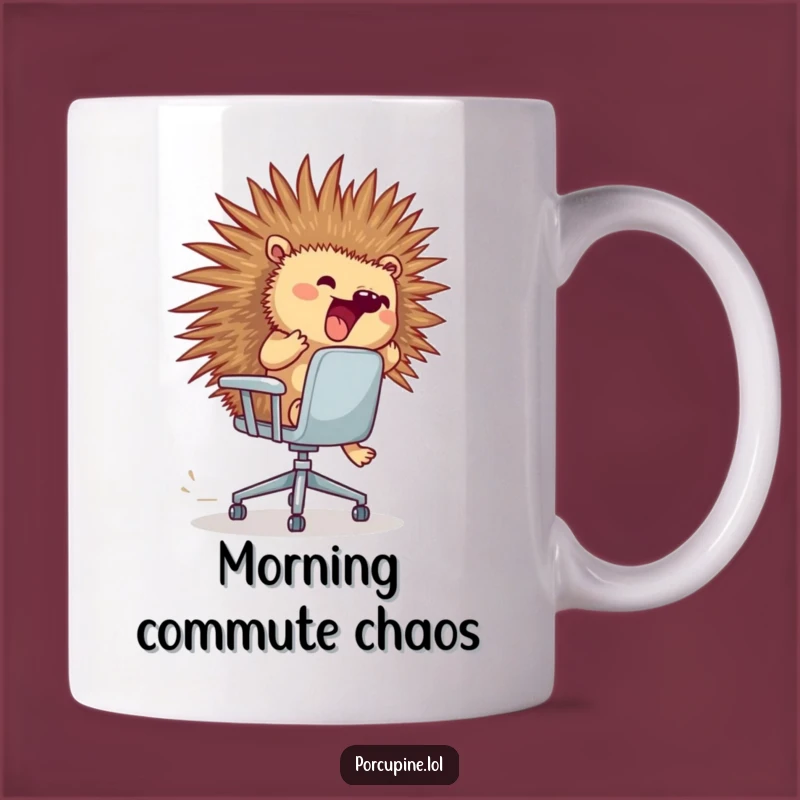 Funny Porcupine Office Chair Mug: Wild Ride of Laughter Guaranteed