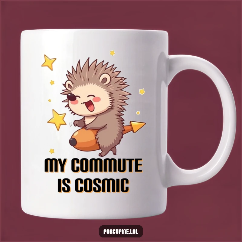 Funny Porcupine Shooting Star Mug: Hilarious adventure, perfect for a funny gift