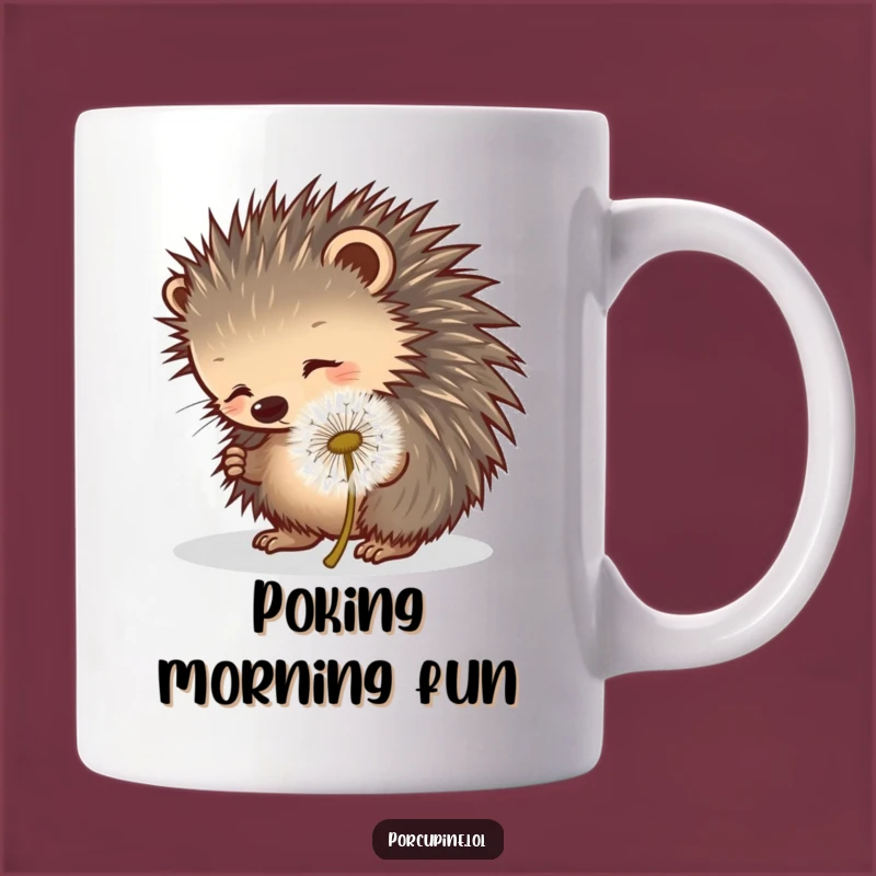 Funny Porcupine Dandelion Mug: Playful Poking Fun for Your Morning!