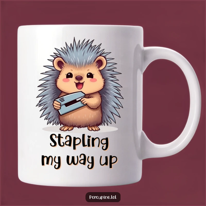 Funny Porcupine Stapler Master Mug - Office Humor, Perfect Funny Gift
