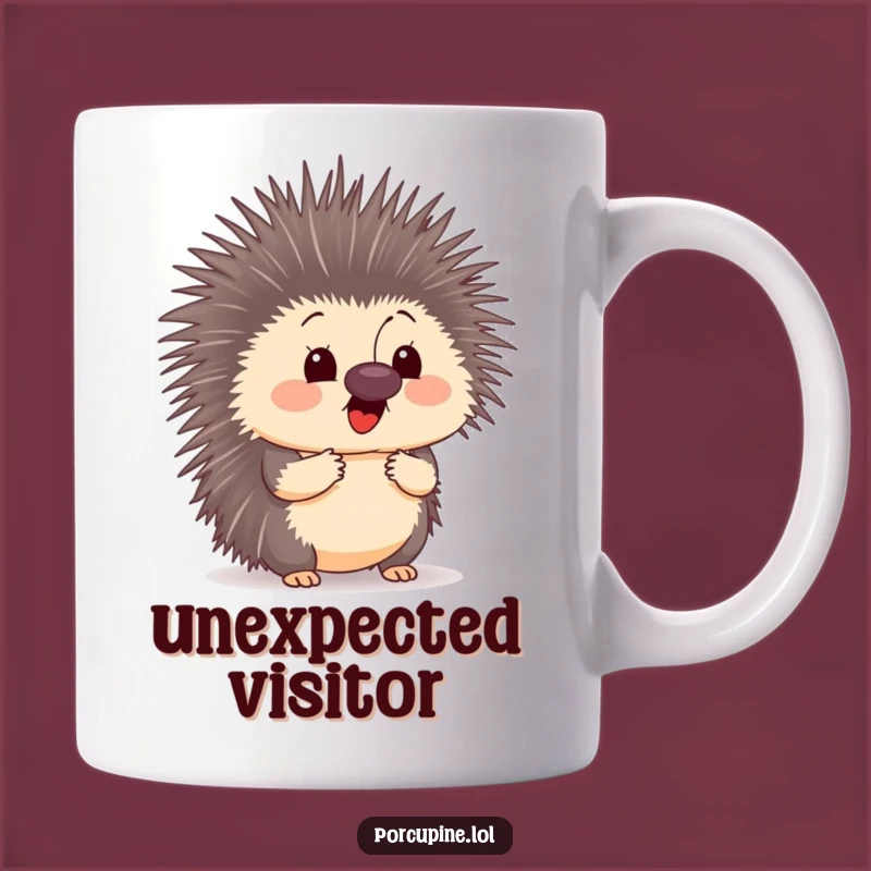 Funny Surprised Porcupine Butterfly Mug - Hilarious Unexpected Gift