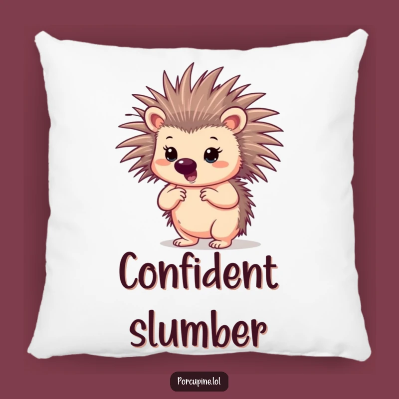 Comfy Funny Confident Porcupine Pillow: Soft Strength for Your Space Gift