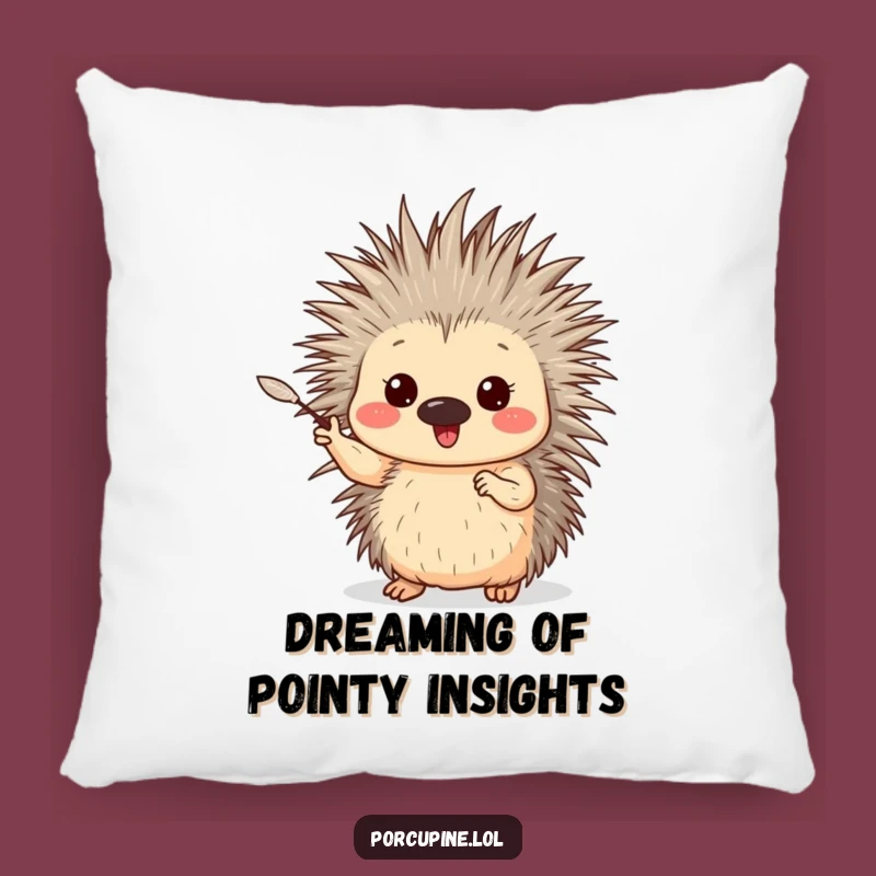 Funny Porcupine Enthusiast Pillow: Cozy Up with Hilarious Expression!