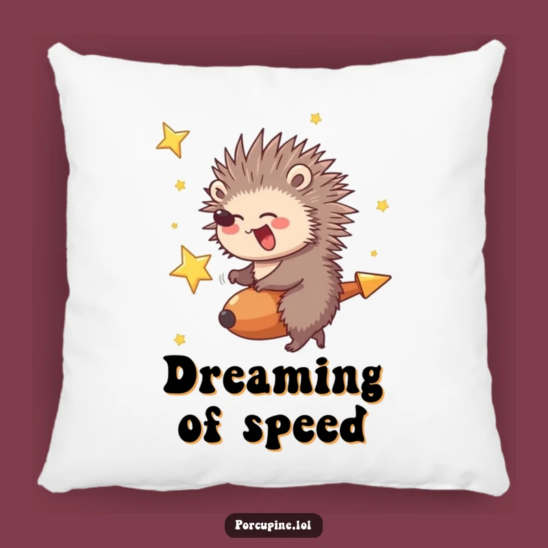 Funny Porcupine Shooting Star Pillow: Cozy and adventurous accent for dreamers