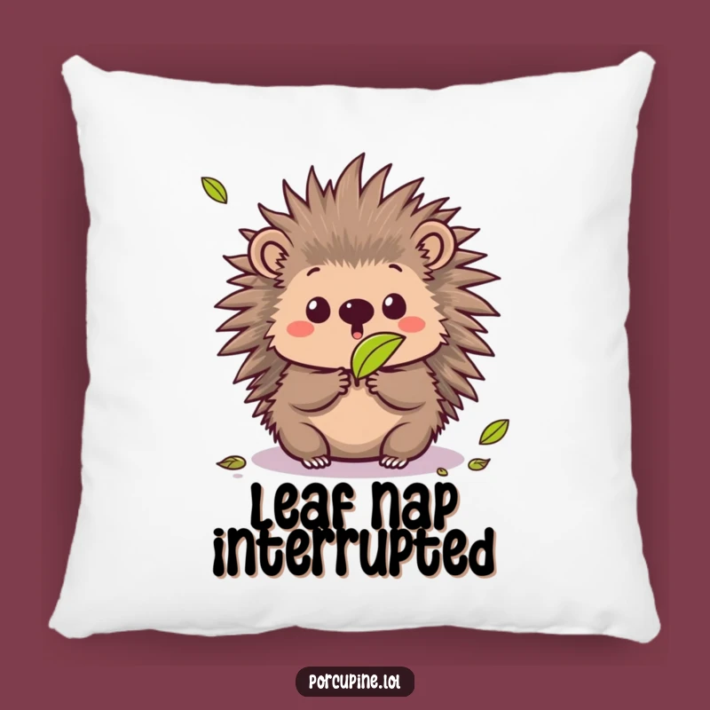 Funny Kawaii Porcupine Pillow: Surprised Prickles Cozy Gift