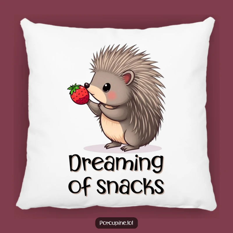 Funny Porcupine Berry Balance Pillow - Cozy Prickly Accent Gift