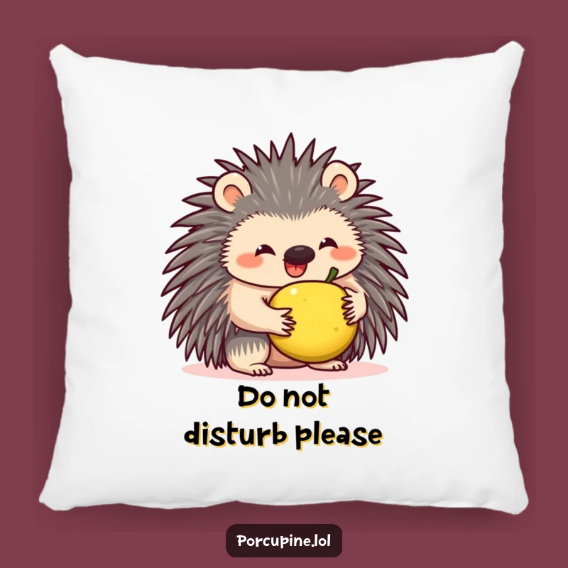 Funny Porcupine Fruit Balance Pillow - Cozy and Hilarious Accent for Couch and Bed
