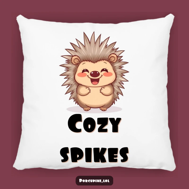 Funny Porcupine Quill Pillow: Comfy Happy Prickly Cushion Gift!