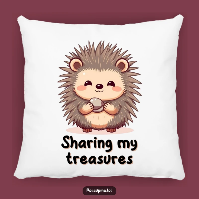 Funny Porcupine Shy Gift Pillow - Cozy Prickly Comfort Accent Gift