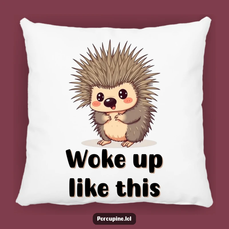 Funny Porcupine Tangled Quills Pillow - Cozy Comfort Meets Hilarious Mishaps