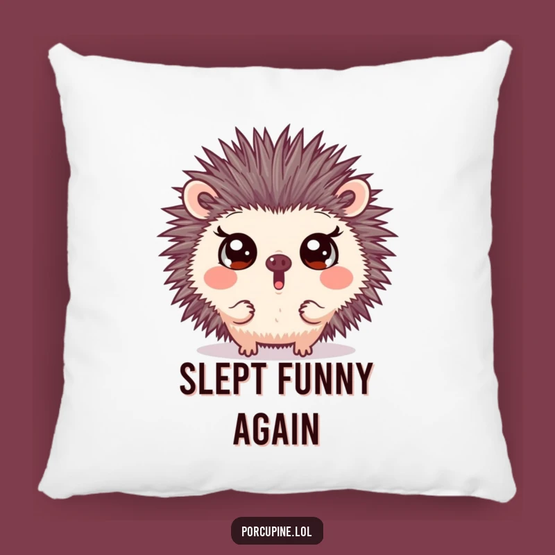 Funny Surprised Porcupine Pillow: Wide Eyes for Cozy Comfort and Humor