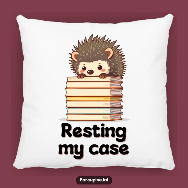Soft Funny Porcupine File Stack Pillow: Snuggle with Relatable Office Stress