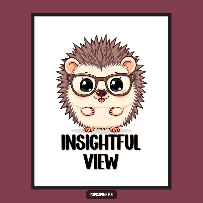 Funny Curious Porcupine Digital Art: Instant Intellectual Charm for Walls