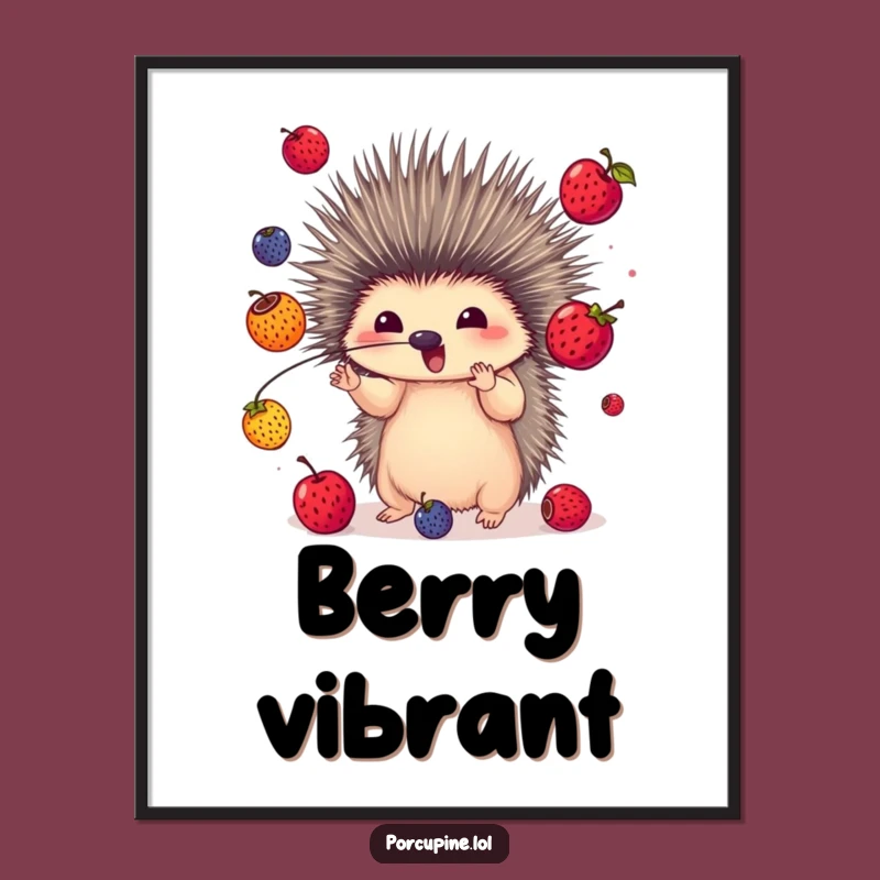 Funny Juggling Porcupine Digital Art: Instant Colorful Charm for Walls