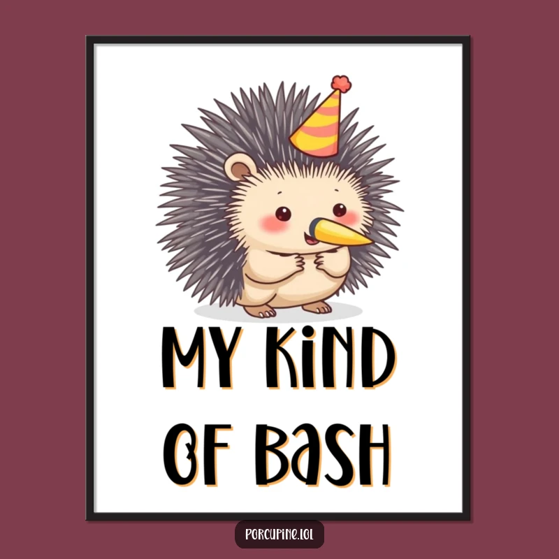 Funny Porcupine Digital Art: Instant Festive Fun for Your Walls!
