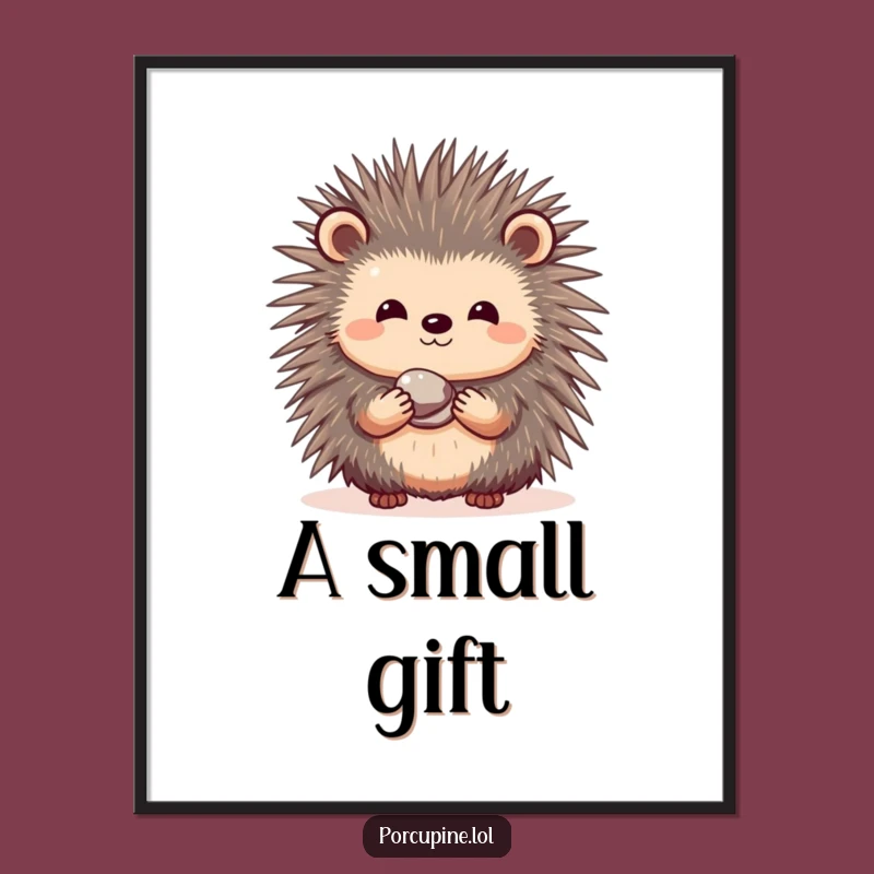 Funny Porcupine Shy Gift Digital Art - Instant Prickly Offering Print Gift